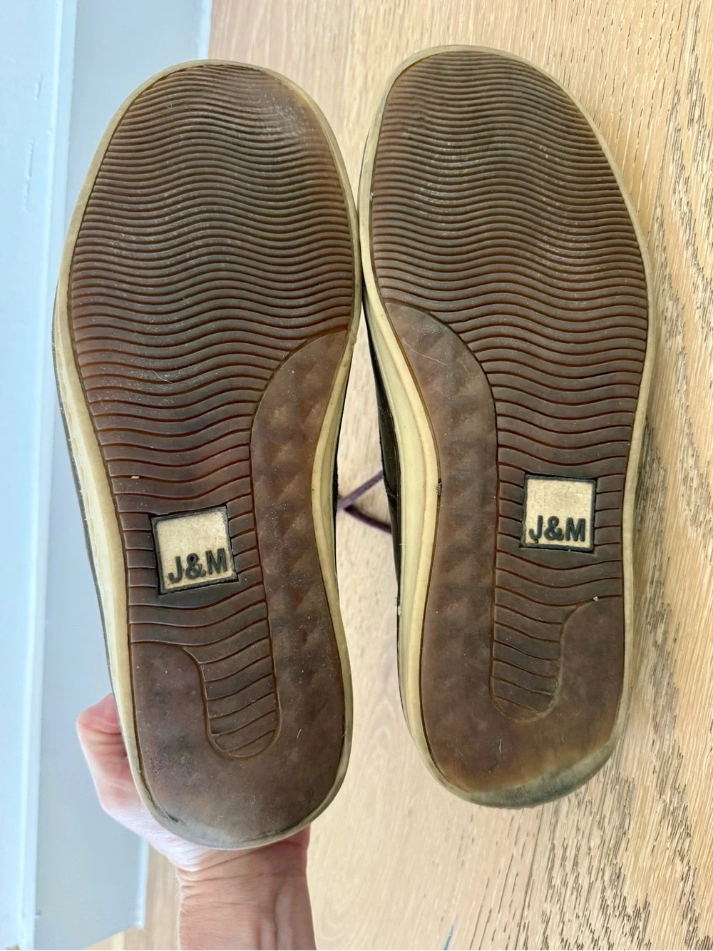 Johnston & Murphy McGuffey Plain-Toe Oxford in Brown Leather with Cream Sole